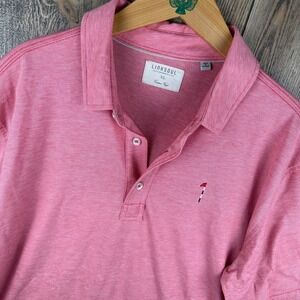 Linksoul Golf Polo Shirt Dormie Network Mens XL Pink Micro Stripe Luxury Cotton